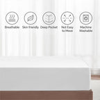 Hotel Quality Fitted Sheet - 1 Piece Fitted Sheet  -Breathable Bedding - Wrinkle, Fade, Stain Resistant- 16inch/40cm Deep Pocket Fitted Bed Sheet-Wrinkle and Fade Resistant,(White,Double)