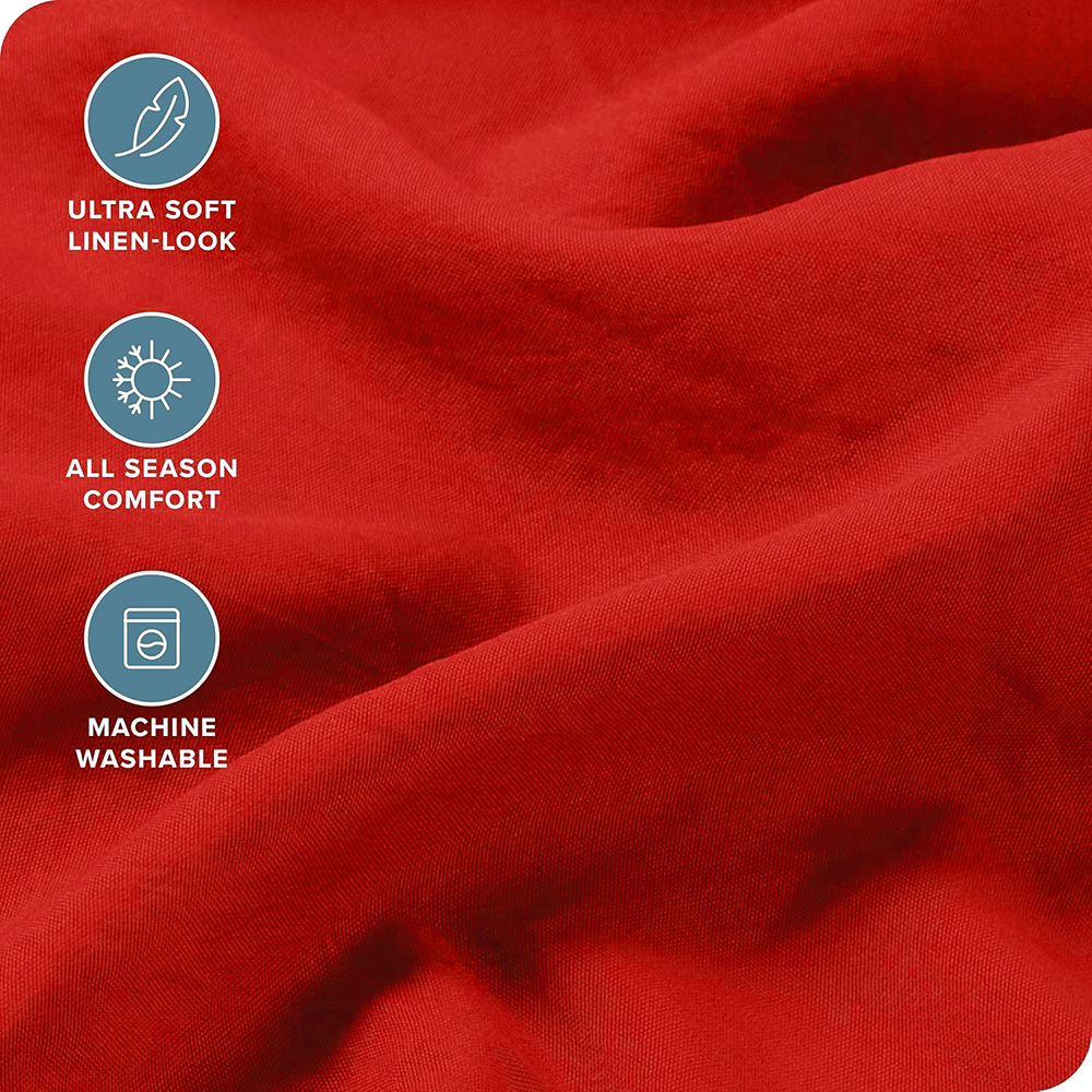 Hotel Quality Fitted Sheet - 1 Piece Fitted Sheet  -Breathable Bedding - Wrinkle, Fade, Stain Resistant- 16inch/40cm Deep Pocket Fitted Bed Sheet-Wrinkle and Fade Resistant,(Red,King Single)
