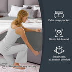 Hotel Quality Fitted Sheet - 1 Piece Fitted Sheet  -Breathable Bedding - Wrinkle, Fade, Stain Resistant- 16inch/40cm Deep Pocket Fitted Bed Sheet-Wrinkle and Fade Resistant,(Grey,King Single)