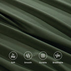 Hotel Quality Fitted Sheet - 1 Piece Fitted Sheet  -Breathable Bedding - Wrinkle, Fade, Stain Resistant- 16inch/40cm Deep Pocket Fitted Bed Sheet-Wrinkle and Fade Resistant,(Olive green,King Single)