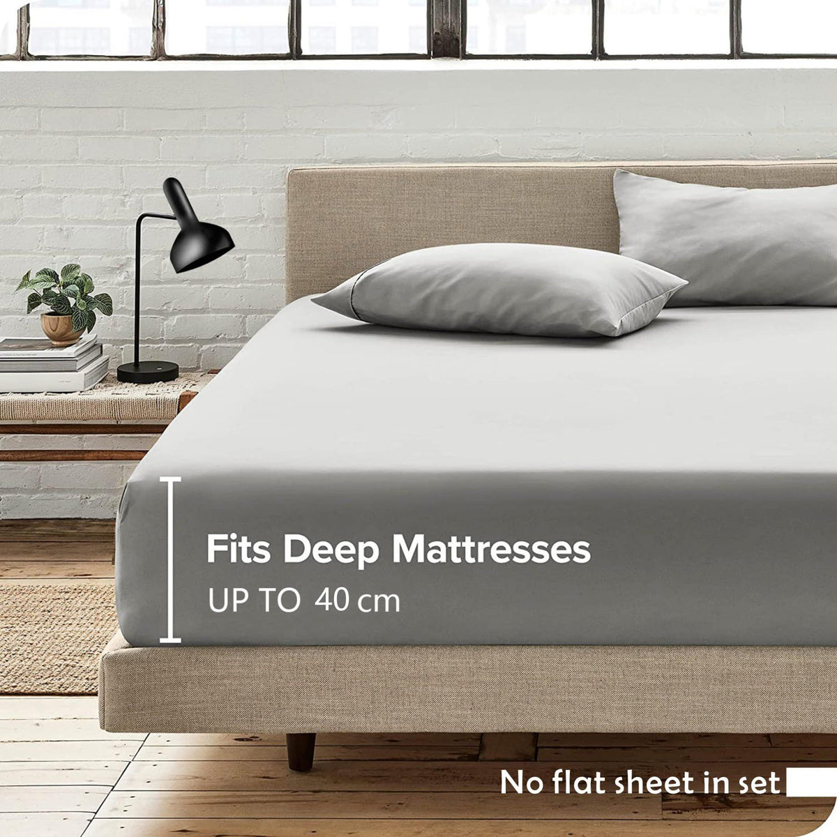 Hotel Quality Fitted Sheet - 1 Piece Fitted Sheet  -Breathable Bedding - Wrinkle, Fade, Stain Resistant- 16inch/40cm Deep Pocket Fitted Bed Sheet-Wrinkle and Fade Resistant,(Silver-gray,King Single)