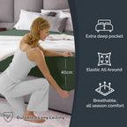 Hotel Quality Fitted Sheet - 1 Piece Fitted Sheet  -Breathable Bedding - Wrinkle, Fade, Stain Resistant- 16inch/40cm Deep Pocket Fitted Bed Sheet-Wrinkle and Fade Resistant,(Olive green,Single)