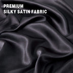 Art Silk Satin Sheet Set Hotel 4 Pieces Fitted/Flat Sheet Bedding Set-Luxury Soft Silky Sheets for Hair and Skin, Similar to Silk Bed Sheets Set 4 Pieces(Queen,Black)