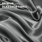 Art Silk Satin Sheet Set Hotel 4 Pieces Fitted/Flat Sheet Bedding Set-Luxury Soft Silky Sheets for Hair and Skin, Similar to Silk Bed Sheets Set 4 Pieces(Super King,Grey)