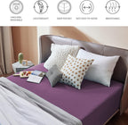 2000TC Hotel Quality Fitted Sheets - 2 Piece Fitted Sheets  -Breathable Bedding - Wrinkle, Fade, Stain Resistant- 16inch/40cm Deep Pocket Fitted Bed Sheets-Wrinkle and Fade Resistant,(Purple,King Single)