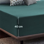 2000TC Hotel Quality Fitted Sheets - 2 Piece Fitted Sheets  -Breathable Bedding - Wrinkle, Fade, Stain Resistant- 16inch/40cm Deep Pocket Fitted Bed Sheets-Wrinkle and Fade Resistant,(Biscay blue,Queen)