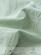 100% Cotton Fitted Sheet - Super Soft 40cm Deep Pocket Bottom Sheets - White Elastic Sheet（Double,Green beans)