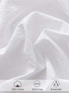 100% Cotton Fitted Sheet - Super Soft 40cm Deep Pocket Bottom Sheets - White Elastic Sheet（King,White)
