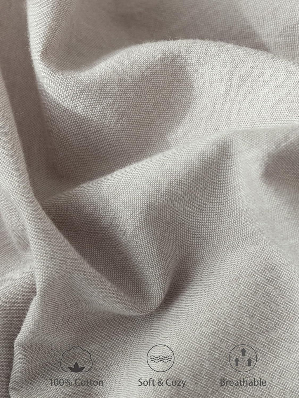 100% Cotton Fitted Sheet - Super Soft 40cm Deep Pocket Bottom Sheets - White Elastic Sheet（King Single,Grey)