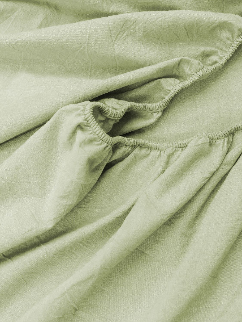 100% Cotton Fitted Sheet - Super Soft 40cm Deep Pocket Bottom Sheets - White Elastic Sheet（Super King,Green beans)