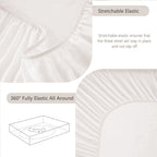 Hotel Soft Bed Sheet Set- Bedding Sheets & Pillowcases -Breathable Bedding - Wrinkle, Fade, Stain Resistant-Deep Pocket Flat Fitted Bed Sheet Set(White,Double)