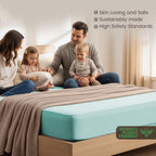 Hotel Quality Fitted Sheet - 1 Piece Fitted Sheet  -Breathable Bedding - Wrinkle, Fade, Stain Resistant- 16inch/40cm Deep Pocket Fitted Bed Sheet-Wrinkle and Fade Resistant,(Ice blue,Double)