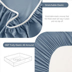 Hotel Soft Bed Sheet Set- Bedding Sheets & Pillowcases -Breathable Bedding - Wrinkle, Fade, Stain Resistant-Deep Pocket Flat Fitted Bed Sheet Set(Ocean,King)