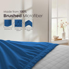 Hotel Quality Fitted Sheet - 1 Piece Fitted Sheet  -Breathable Bedding - Wrinkle, Fade, Stain Resistant- 16inch/40cm Deep Pocket Fitted Bed Sheet-Wrinkle and Fade Resistant,(Royal blue,King)