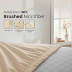 Hotel Quality Fitted Sheet - 1 Piece Fitted Sheet  -Breathable Bedding - Wrinkle, Fade, Stain Resistant- 16inch/40cm Deep Pocket Fitted Bed Sheet-Wrinkle and Fade Resistant,(Cream White,King)