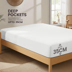 Hotel Quality Fitted Sheet - 1 Piece Fitted Sheet  -Breathable Bedding - Wrinkle, Fade, Stain Resistant- 16inch/40cm Deep Pocket Fitted Bed Sheet-Wrinkle and Fade Resistant,(White,King Single)