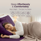 Hotel Quality Fitted Sheet - 1 Piece Fitted Sheet  -Breathable Bedding - Wrinkle, Fade, Stain Resistant- 16inch/40cm Deep Pocket Fitted Bed Sheet-Wrinkle and Fade Resistant,(Purple,King Single)