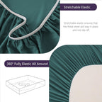 Hotel Soft Bed Sheet Set- Bedding Sheets & Pillowcases -Breathable Bedding - Wrinkle, Fade, Stain Resistant-Deep Pocket Flat Fitted Bed Sheet Set(Biscay blue,Queen)