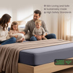 Hotel Quality Fitted Sheet - 1 Piece Fitted Sheet  -Breathable Bedding - Wrinkle, Fade, Stain Resistant- 16inch/40cm Deep Pocket Fitted Bed Sheet-Wrinkle and Fade Resistant,(Grey,Queen)