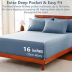 Hotel Soft Bed Sheet Set- Bedding Sheets & Pillowcases -Breathable Bedding - Wrinkle, Fade, Stain Resistant-Deep Pocket Flat Fitted Bed Sheet Set(Ocean,Single)