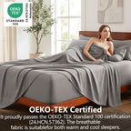 Hotel Soft Bed Sheet Set- Bedding Sheets & Pillowcases -Breathable Bedding - Wrinkle, Fade, Stain Resistant-Deep Pocket Flat Fitted Bed Sheet Set(Grey,Single)