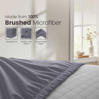 Hotel Quality Fitted Sheet - 1 Piece Fitted Sheet  -Breathable Bedding - Wrinkle, Fade, Stain Resistant- 16inch/40cm Deep Pocket Fitted Bed Sheet-Wrinkle and Fade Resistant,(Grey,Single)