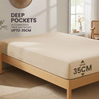 Hotel Quality Fitted Sheet - 1 Piece Fitted Sheet  -Breathable Bedding - Wrinkle, Fade, Stain Resistant- 16inch/40cm Deep Pocket Fitted Bed Sheet-Wrinkle and Fade Resistant,(Cream White,Single)