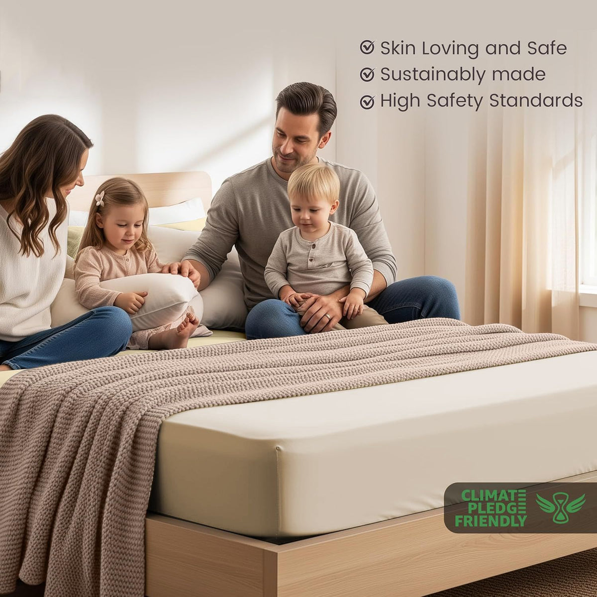 Hotel Quality Fitted Sheet - 1 Piece Fitted Sheet  -Breathable Bedding - Wrinkle, Fade, Stain Resistant- 16inch/40cm Deep Pocket Fitted Bed Sheet-Wrinkle and Fade Resistant,(Cream White,Single)