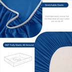 Hotel Soft Bed Sheet Set- Bedding Sheets & Pillowcases -Breathable Bedding - Wrinkle, Fade, Stain Resistant-Deep Pocket Flat Fitted Bed Sheet Set(Royal blue,Super King)