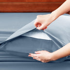 Hotel Soft Bed Sheet Set- Bedding Sheets & Pillowcases -Breathable Bedding - Wrinkle, Fade, Stain Resistant-Deep Pocket Flat Fitted Bed Sheet Set(Ocean,Super King)