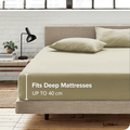 3 Piece Fitted Sheet Set- Fitted Sheet & Pillowcases -Breathable Bedding - Wrinkle, Fade, Stain Resistant- 40cm Deep Pocket Fitted Bed Sheet Set(Cream White,Double)