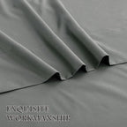 4 Piece Bed Sheet Set- Bedding Sheets & Pillowcases -Breathable Bedding - Wrinkle, Fade, Stain Resistant-Deep Pocket Flat Fitted Bed Sheet Set(Grey,Double)