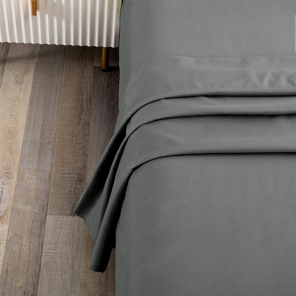Elegant Comfort Premium Hotel Quality 1-Piece Double Flat Sheet, Luxury and Softest 2000 Thread Count Bedding Flat Sheet(Double,Grey)