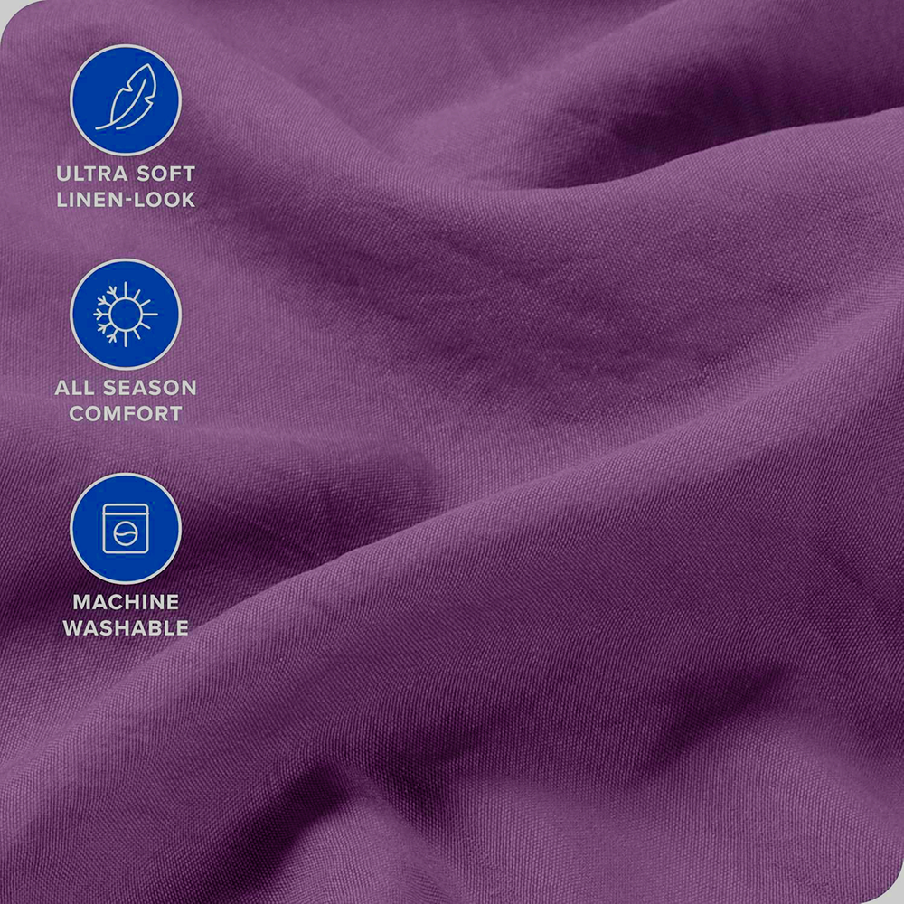 Hotel Quality Fitted Sheet - 1 Piece Fitted Sheet  -Breathable Bedding - Wrinkle, Fade, Stain Resistant- 16inch/40cm Deep Pocket Fitted Bed Sheet-Wrinkle and Fade Resistant,(Purple,King)