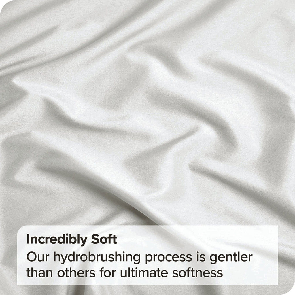 2 Piece Fitted Sheet Set- Fitted Sheet & Pillowcases -Breathable Bedding - Wrinkle, Fade, Stain Resistant- 40cm Deep Pocket Fitted Bed Sheet Set(Raw white,King Single)