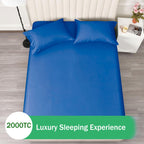 2 Piece Fitted Sheet Set- Fitted Sheet & Pillowcases -Breathable Bedding - Wrinkle, Fade, Stain Resistant- 40cm Deep Pocket Fitted Bed Sheet Set(Royal blue,King Single)