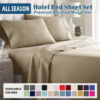 3 Piece Bed Sheet Set- Bedding Sheets & Pillowcases -Breathable Bedding - Wrinkle, Fade, Stain Resistant-Deep Pocket Flat Fitted Bed Sheet Set(Cream White,King Single)