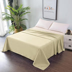 Elegant Comfort Premium Hotel Quality 1-Piece King Single Flat Sheet, Luxury and Softest 2000 Thread Count Bedding Flat Sheet(King Single,Cream White)