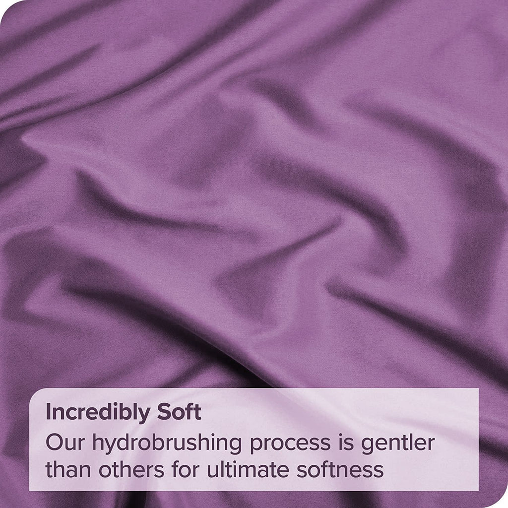 Elegant Comfort Premium Hotel Quality 1-Piece King Single Flat Sheet, Luxury and Softest 2000 Thread Count Bedding Flat Sheet(King Single,Purple)