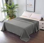 Elegant Comfort Premium Hotel Quality 1-Piece Queen Flat Sheet, Luxury and Softest 2000 Thread Count Bedding Flat Sheet(Queen,Grey)