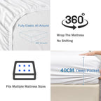 2 Piece Fitted Sheet Set- Fitted Sheet & Pillowcases -Breathable Bedding - Wrinkle, Fade, Stain Resistant- 40cm Deep Pocket Fitted Bed Sheet Set(White,Single)