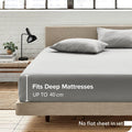 2 Piece Fitted Sheet Set- Fitted Sheet & Pillowcases -Breathable Bedding - Wrinkle, Fade, Stain Resistant- 40cm Deep Pocket Fitted Bed Sheet Set(Silver-gray,Single)