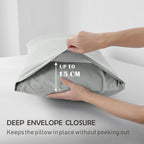 2 Piece Fitted Sheet Set- Fitted Sheet & Pillowcases -Breathable Bedding - Wrinkle, Fade, Stain Resistant- 40cm Deep Pocket Fitted Bed Sheet Set(Silver-gray,Single)