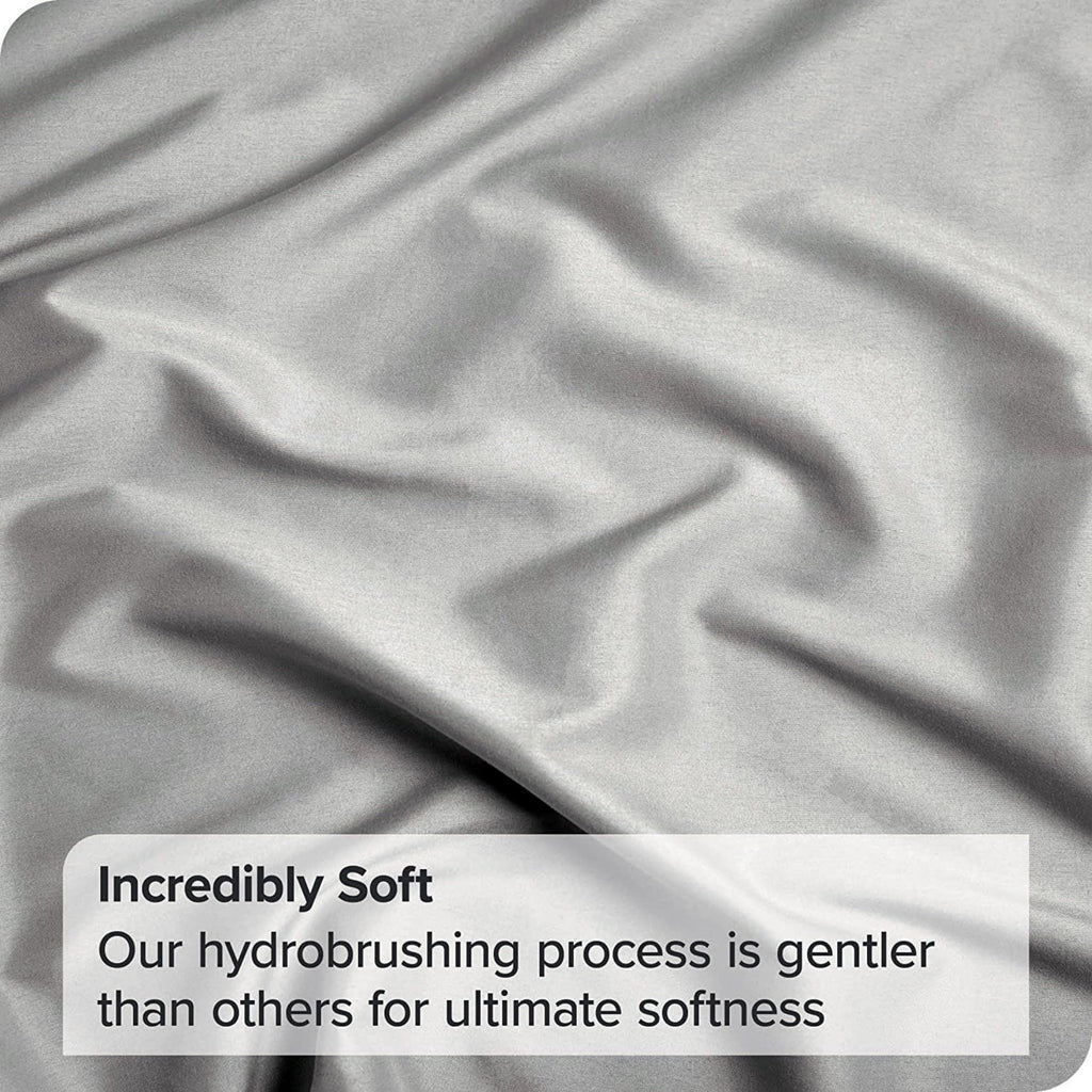 2 Piece Fitted Sheet Set- Fitted Sheet & Pillowcases -Breathable Bedding - Wrinkle, Fade, Stain Resistant- 40cm Deep Pocket Fitted Bed Sheet Set(Silver-gray,Single)