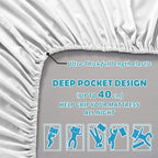 3 Piece Bed Sheet Set- Bedding Sheets & Pillowcases -Breathable Bedding - Wrinkle, Fade, Stain Resistant-Deep Pocket Flat Fitted Bed Sheet Set(White,Single)