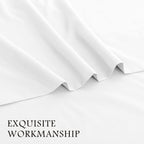 3 Piece Bed Sheet Set- Bedding Sheets & Pillowcases -Breathable Bedding - Wrinkle, Fade, Stain Resistant-Deep Pocket Flat Fitted Bed Sheet Set(White,Single)