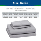 3 Piece Bed Sheet Set- Bedding Sheets & Pillowcases -Breathable Bedding - Wrinkle, Fade, Stain Resistant-Deep Pocket Flat Fitted Bed Sheet Set(White,Single)