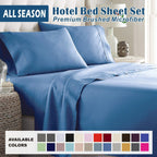 3 Piece Bed Sheet Set- Bedding Sheets & Pillowcases -Breathable Bedding - Wrinkle, Fade, Stain Resistant-Deep Pocket Flat Fitted Bed Sheet Set(Ocean,Single)