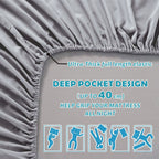 3 Piece Bed Sheet Set- Bedding Sheets & Pillowcases -Breathable Bedding - Wrinkle, Fade, Stain Resistant-Deep Pocket Flat Fitted Bed Sheet Set(Silver-gray,Single)