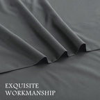 4 Piece Bed Sheet Set- Bedding Sheets & Pillowcases -Breathable Bedding - Wrinkle, Fade, Stain Resistant-Deep Pocket Flat Fitted Bed Sheet Set(Dark gray,Super King)